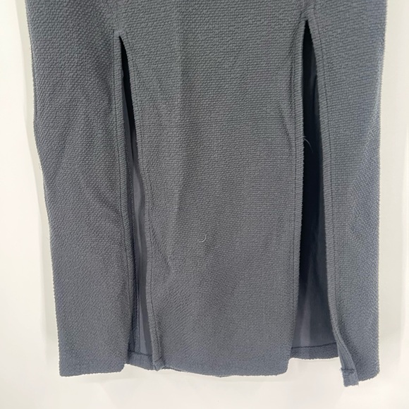 Maeve by Anthropologie Dual Split Button Midi Skirt in Dark Navy - Picture 5 of 8